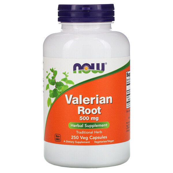 Now Foods, корень валерианы, 500 мг, 250 растительных капсул