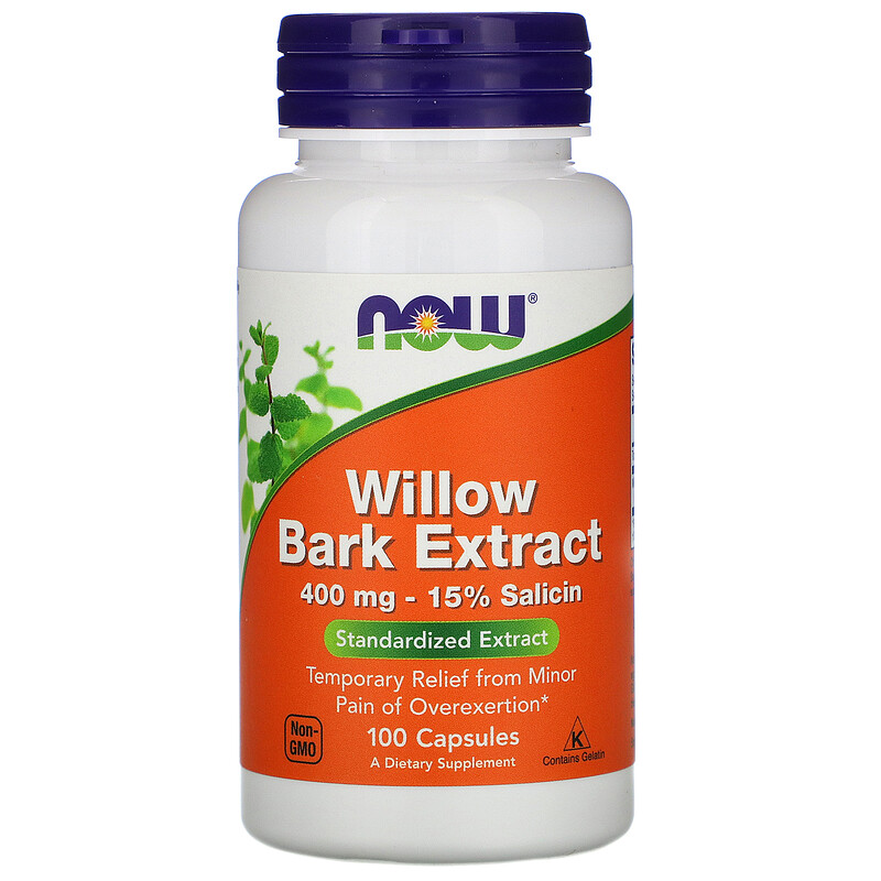 Now Foods, Willow Bark Extract, 400 mg, 100 Capsules - iHerb