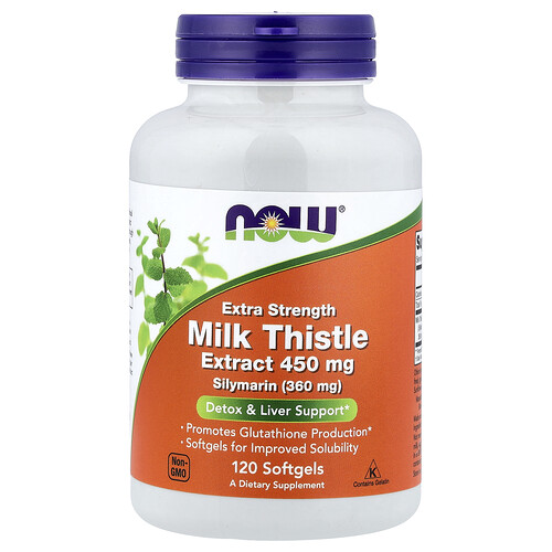 Now Foods Milk Thistle Extract, 450 mg, 120 Softgels