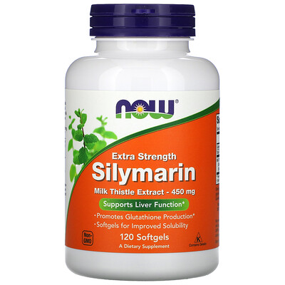 Now Foods силимарин повышенной эффективности, 450 мг, 120 мягких таблеток