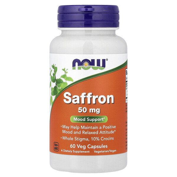 NOW Foods Saffron, 50 mg, 60 Veg Capsules