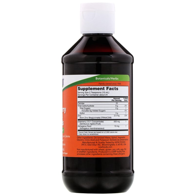 Now Foods, Elderberry Liquid for Kids, 8 fl oz (237 ml) - iHerb