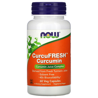 NOW Foods CurcuFresh Curcumin 60 Veg Capsules