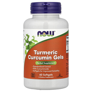 NOW Foods, Cúrcuma y curcumina en gel, 60 cápsulas blandas (475 mg por cápsula blanda)