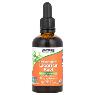 NOW Foods, 認可有機甘草根，480 毫克，2 液量盎司（59 毫升）