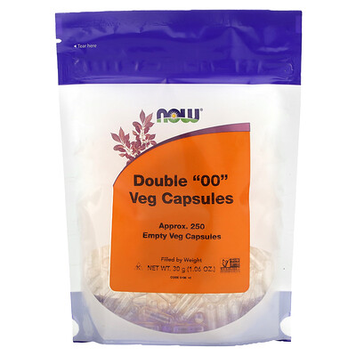 

NOW Foods, Double 00 Veg Capsules, Approx. 250 Empty Veg Capsules