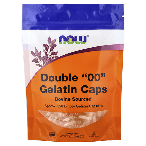 NOW Foods, Double 00 Gelatin Caps, Approx. 250 Empty Gelatin Capsules, 1.06 oz (30 g)