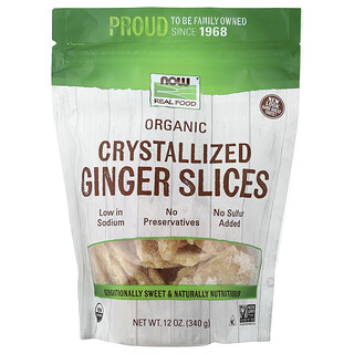 NOW Foods, Real Food, Organic Crystallized Ginger Slices, 12 oz (340 g)