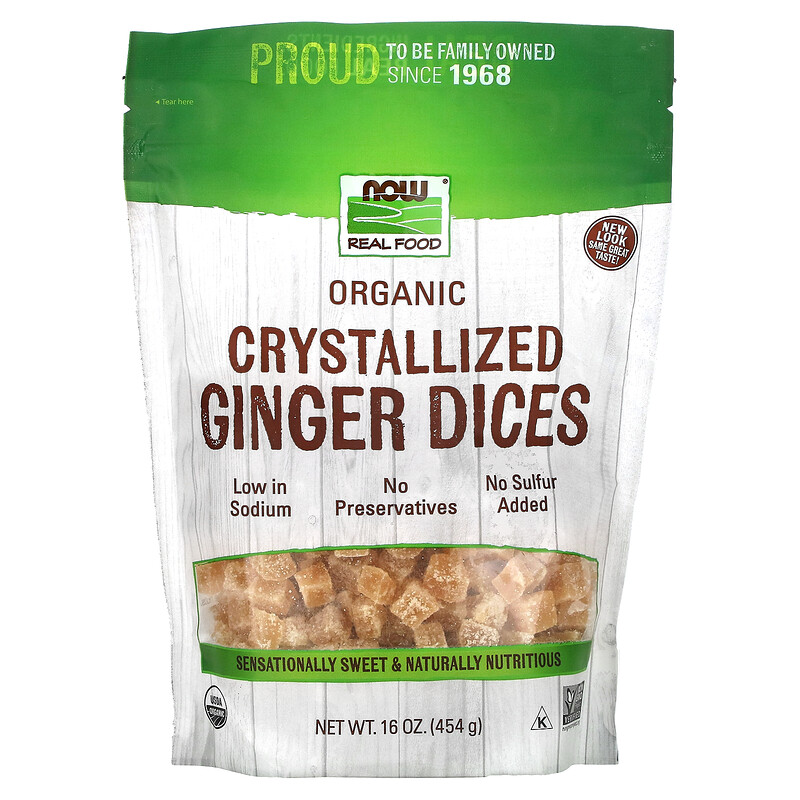 Now Foods‏ Real Food Organic Crystallized Ginger Dices 16 Oz 454 G