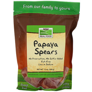 Now Foods, Real Food, Papaya Spears, 12 oz (340 g) отзывы покупателей