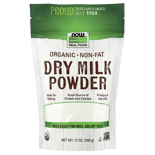 NOW Foods, Real Food, Leche descremada en polvo orgánica, 340 g (12 oz)