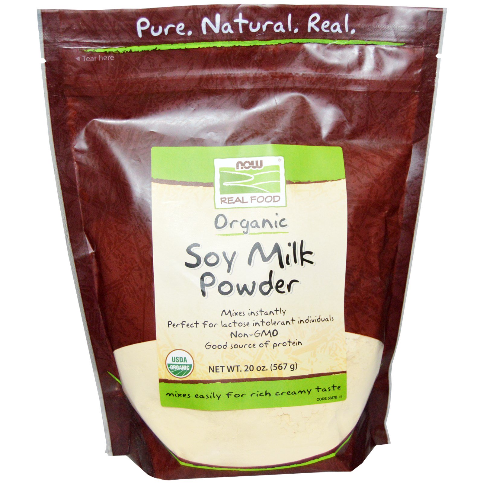 Now Foods Real Food Organic Soy Milk Powder  oz 567 g Organic, Vegan, 2