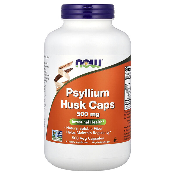 NOW Foods Psyllium Husk Caps, 500 mg, 500 Veg Capsules