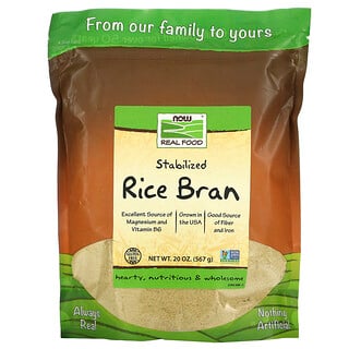 Now Foods, Real Food، نخالة الأرز المثبتة، 20 أونصة (567 غرام)