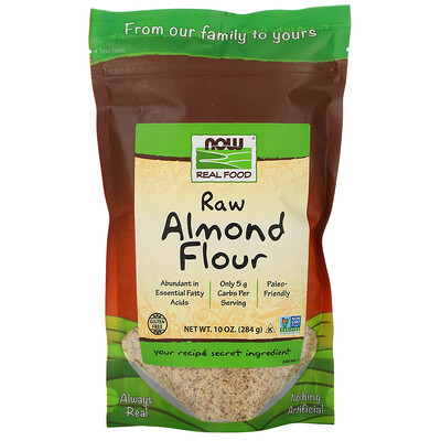 Now Foods Real Food, Raw Almond Flour, 10 унций (284 г)