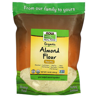 Now Foods, Real Food, Organic Almond Flour, Superfine, 16 oz (454 g)