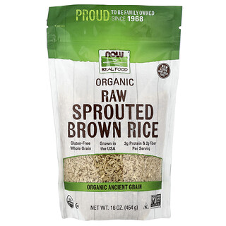 NOW Foods, Real Food, Organic Sprouted Brown Rice, Raw, 16 oz (454 g)