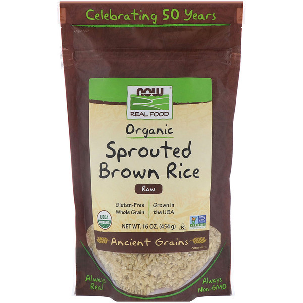Now Foods, Organic Sprouted Brown Rice, Raw, 16 oz (454 g) iHerb