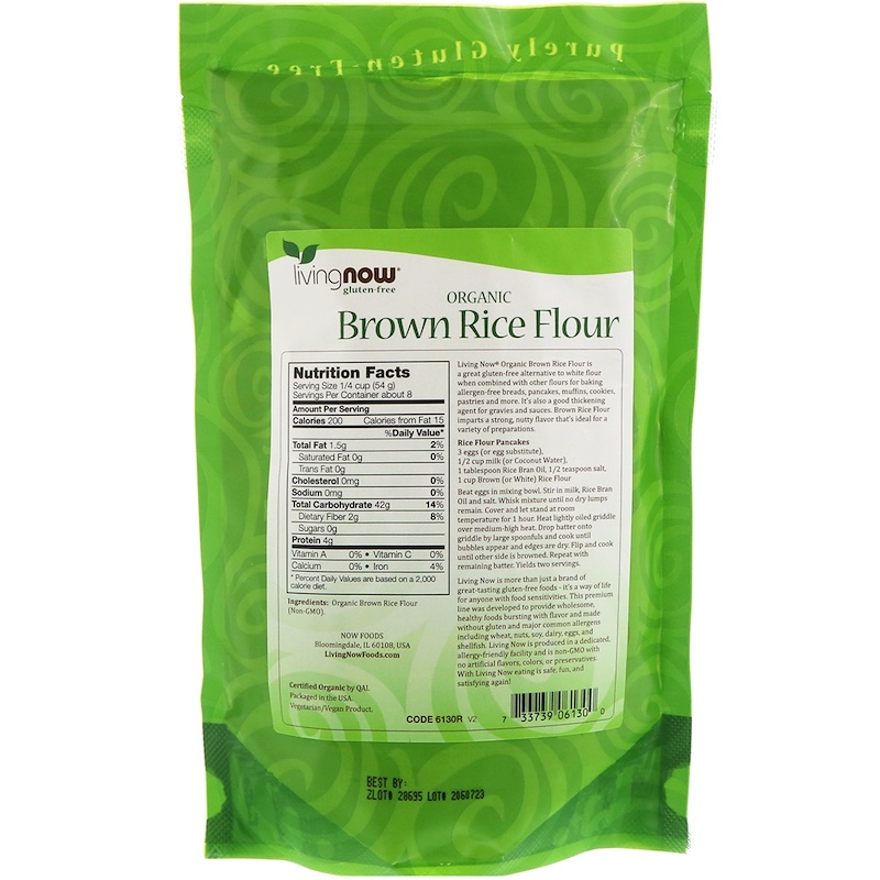 Now Foods, Organic Brown Rice Flour, 16 oz (454 g) iHerb