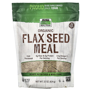 NOW Foods‏, Real Food, זרעי פשתן אורגניים, 624 גרם (22 אונקיות)
