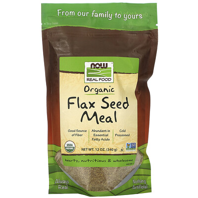 NOW Foods, Real Food, Organic Flax Seed Meal, 12 oz (340 g)