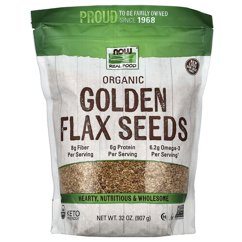 NOW Foods, Real Food, Organic Golden Flax Seeds, 32 oz (907 g)