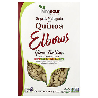 NOW Foods, Living NOW®, Codos de quinua y multicereales orgánicos, Sin gluten, 227 g (8 oz)