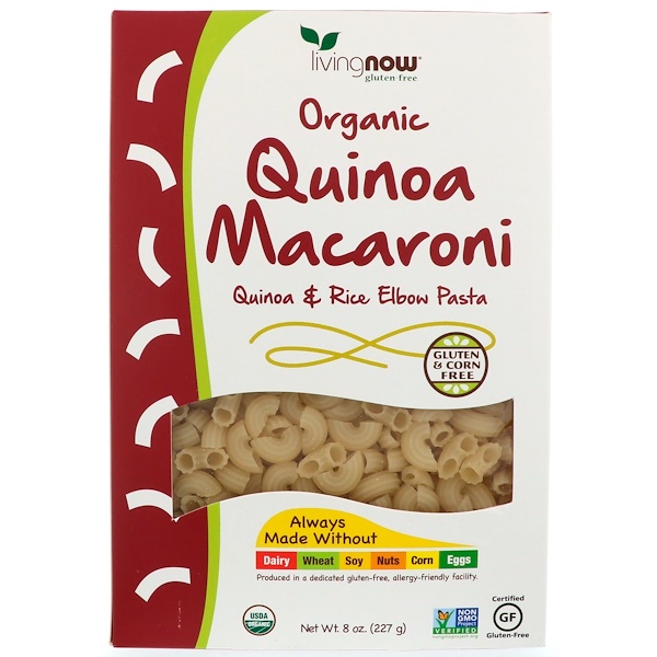 Now Foods, Organic Quinoa Macaroni, Gluten-Free, 8 oz (227 g)