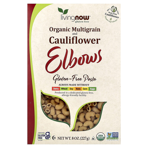 NOW Foods, Organic Multigrain and Cauliflower Elbows, Gluten Free, 8 oz (227 g)