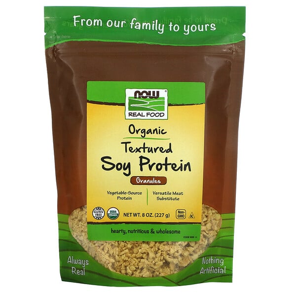 Now Foods, Protéine de soja texturée bio, granulés, 227 g