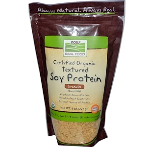 Купить Now Foods, Органический структурированный соевый белок, в гранулах, 8 унций (227 гр)  на IHerb