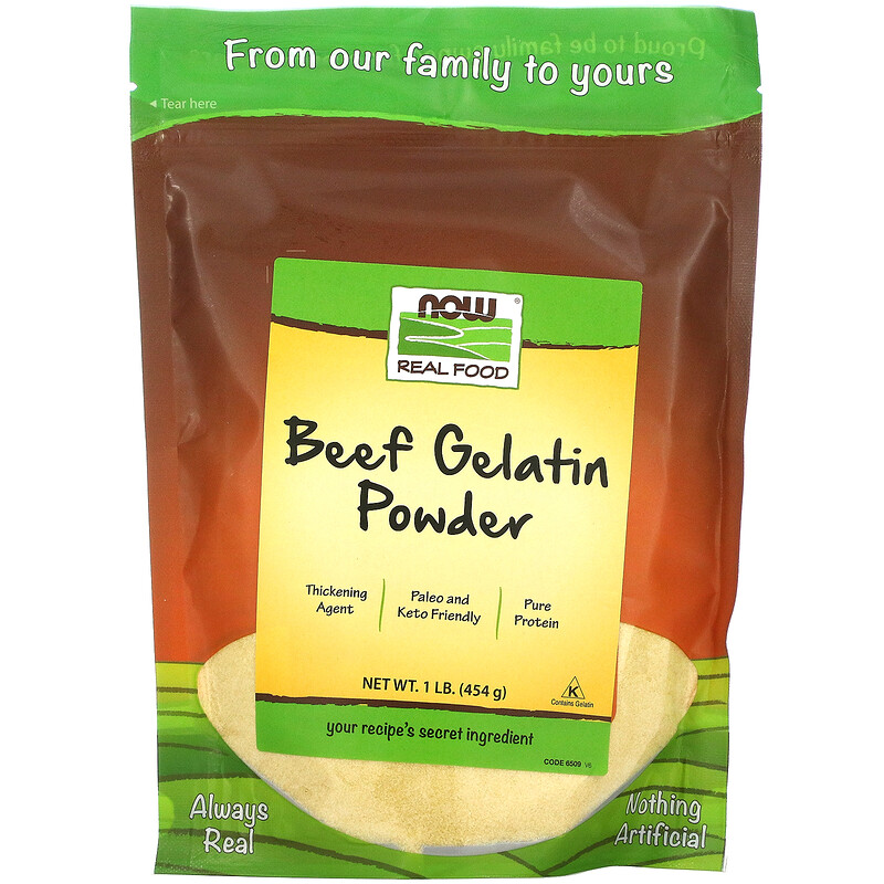 Now Foods, Real Food, Gélatine de bœuf en poudre, 1 lb (454 g) iHerb