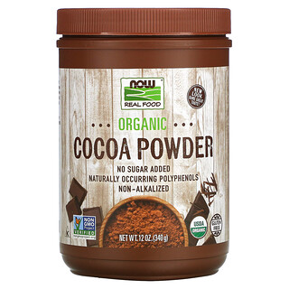 Now Foods, Real Food, Fanáticos del cacao, Cacao orgánico en polvo, 12 oz (340 g)