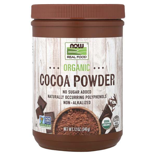 NOW Foods Real Food, Organic Cocoa Powder, 12 oz (340 g)