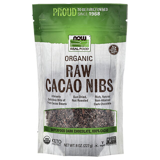 NOW Foods, Trocitos de cacao crudo orgánico, 227 g (8 oz)