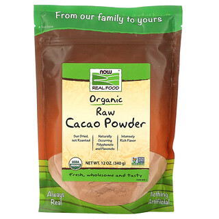 Now Foods, Real Food, Organic Raw Cacao Powder, 12 oz (340 g)