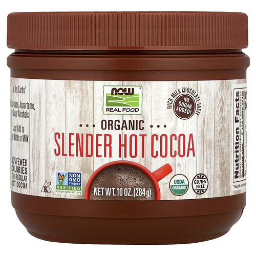 Now Foods Real Food, Organic Slender Hot Cocoa, 10 oz (284 g)