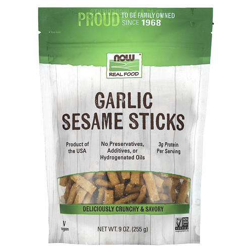 Now Foods Garlic Sesame Sticks, 9 oz (255 g)