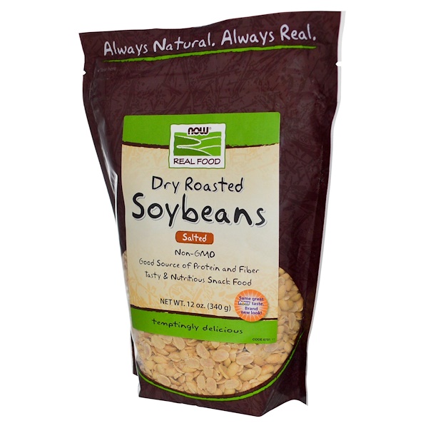 Now Foods, Real Food, Dry Roasted Soybeans, Salted, 12 oz (340 g) iHerb