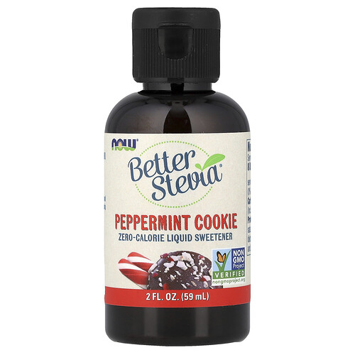 NOW Foods, Better Stevia®, Zero-Calorie Liquid Sweetener, Peppermint Cookie, 2 fl oz (59 ml)