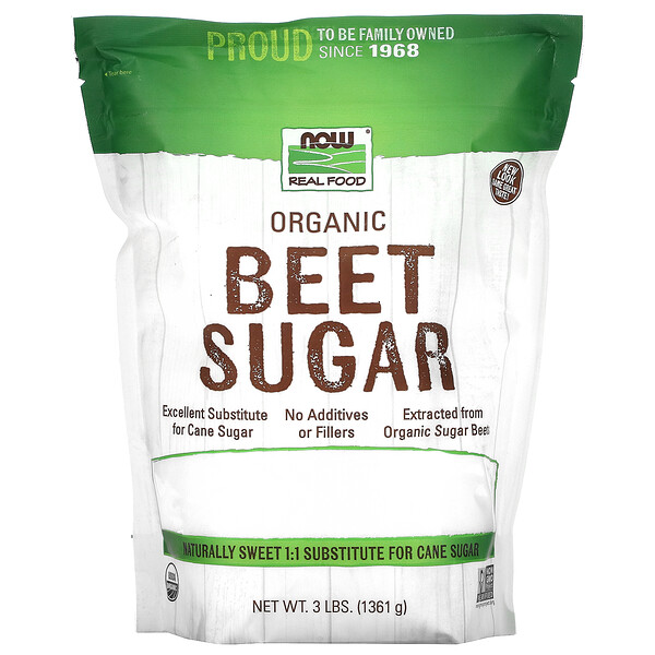 Now Foods, Органический свекольный сахар, 3 фунта (1361 г)