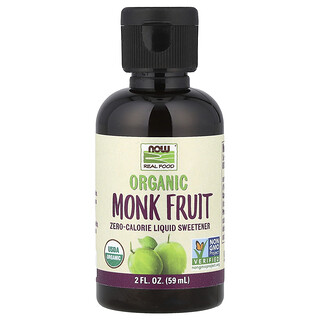 NOW Foods, Real Food, Organic Monk Fruit, Liquid Sweetener, 2 fl oz (59 ml)