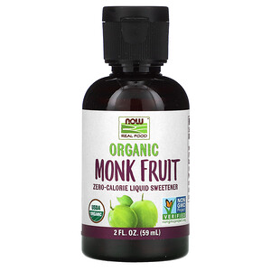 Now Foods, Real Food, Organic Monk Fruit, Liquid Sweetener, 2 fl oz (59 ml) отзывы покупателей