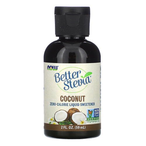 Now Foods Better Stevia, Zero-Calorie Liquid Sweetener, Coconut, 2 fl oz (59 ml)