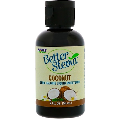 Now Foods Better Stevia, Zero-Calorie Liquid Sweetener, Coconut, 2 fl oz (59 ml)