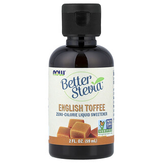 NOW Foods, Better Stevia®, Pemanis Cecair Sifar Kalori, Toffee Inggeris, 2 fl oz (59 ml)