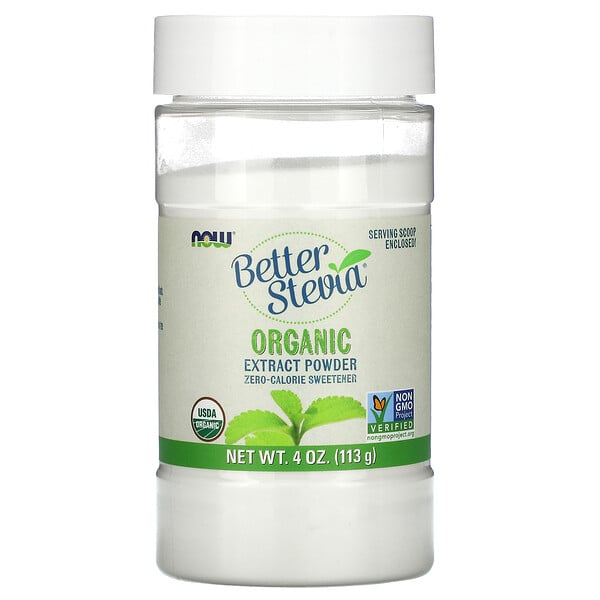 Now Foods, 有機認定、ベター・ステビア(Better Stevia)、抽出パウダー、4 oz (113 g)