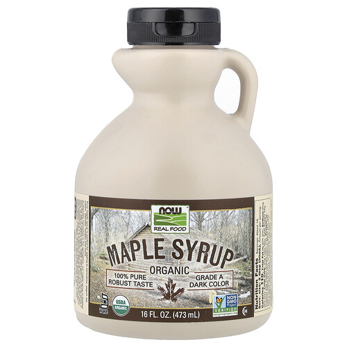 NOW Foods, Real Food, Organic Maple Syrup, Grade A, Dark Color, 16 fl oz (473 ml)