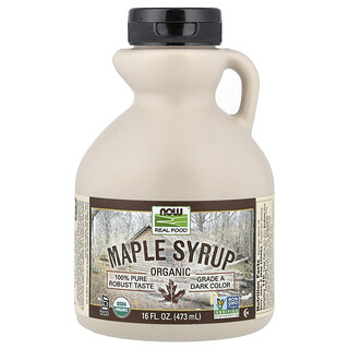 NOW Foods, Makanan Sebenar, Sirap Maple Organik, Gred A, Warna Gelap, 16 fl oz (473 ml)