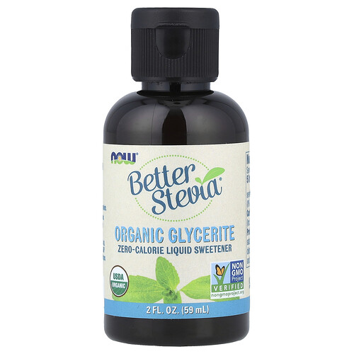 NOW Foods, Better Stevia®, Zero-Calorie Liquid Sweetener, Organic Glycerite, 2 fl oz (59 ml)